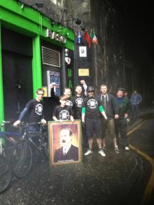 At Connolly's birthplace after completing the Connolly Cycle Challenge 2013. 